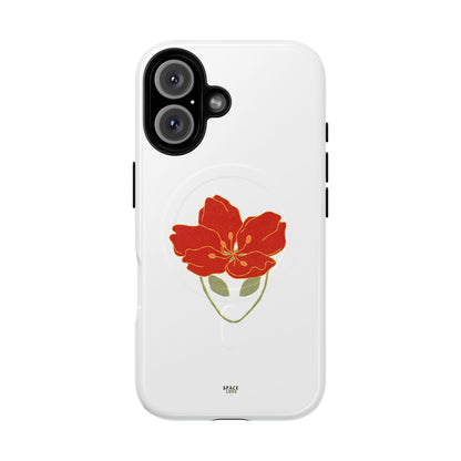 Floral Alien Phone Case | Tough Magnetic Cases | Unique Phone Accessory, Stylish Gift for Teenagers, Floral Design, Alien Lovers