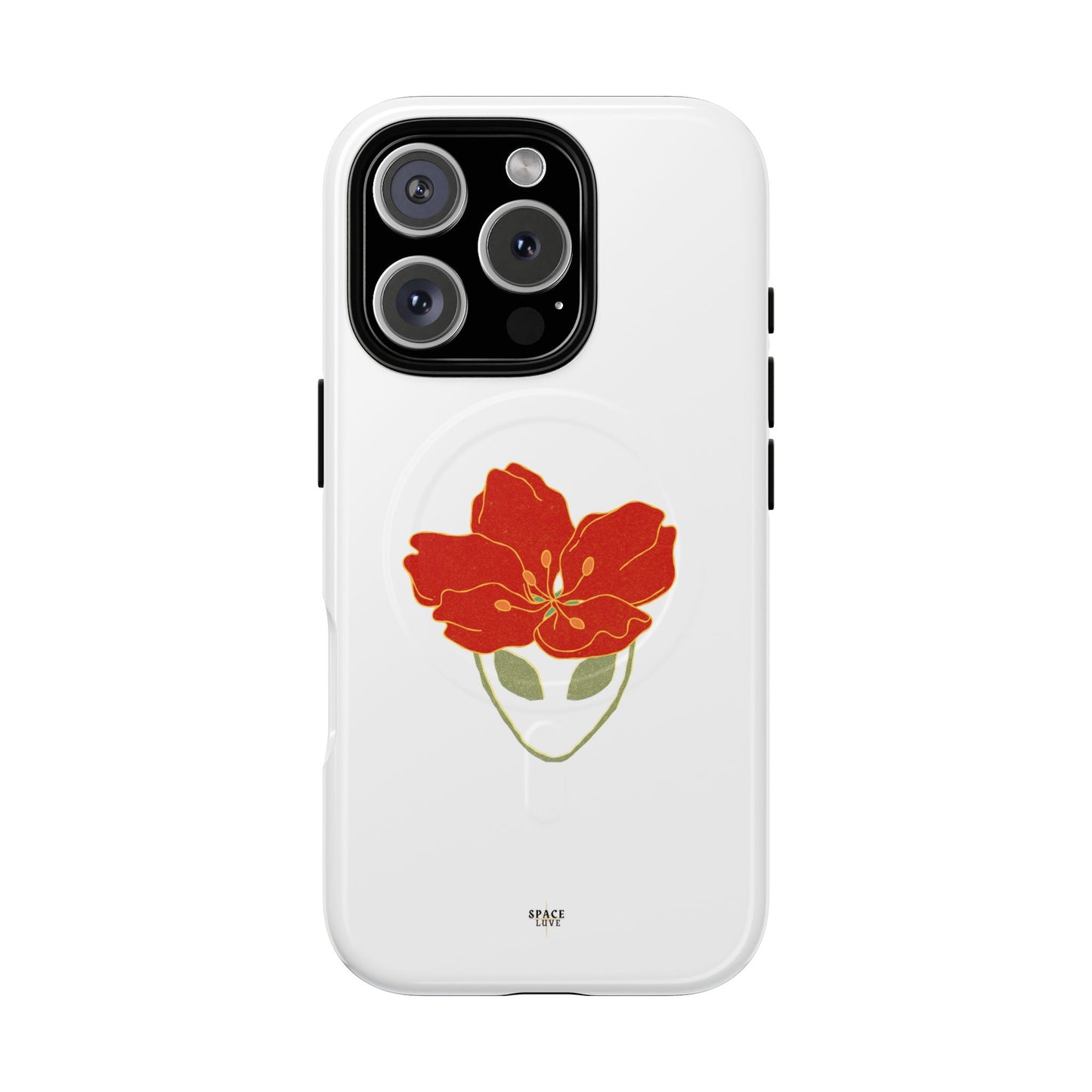 Floral Alien Phone Case | Tough Magnetic Cases | Unique Phone Accessory, Stylish Gift for Teenagers, Floral Design, Alien Lovers