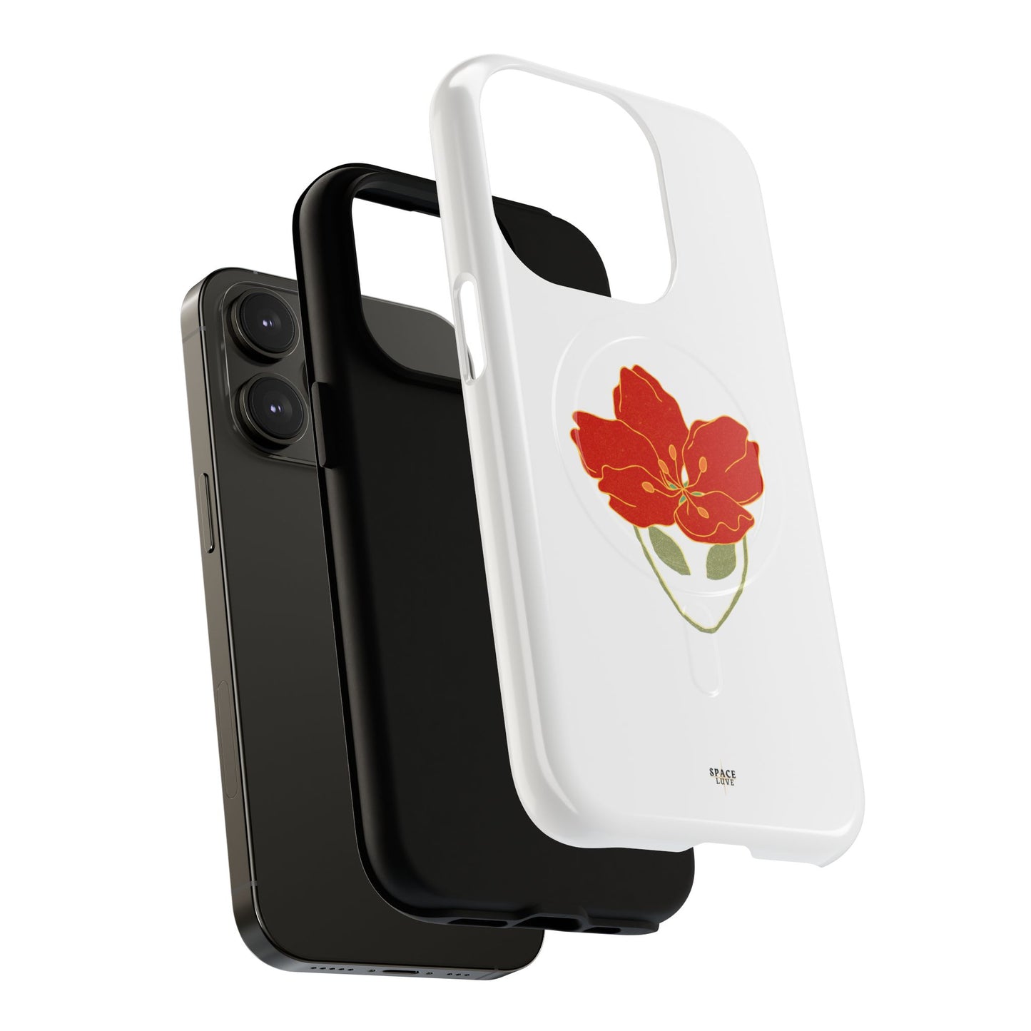 Floral Alien Phone Case | Tough Magnetic Cases | Unique Phone Accessory, Stylish Gift for Teenagers, Floral Design, Alien Lovers