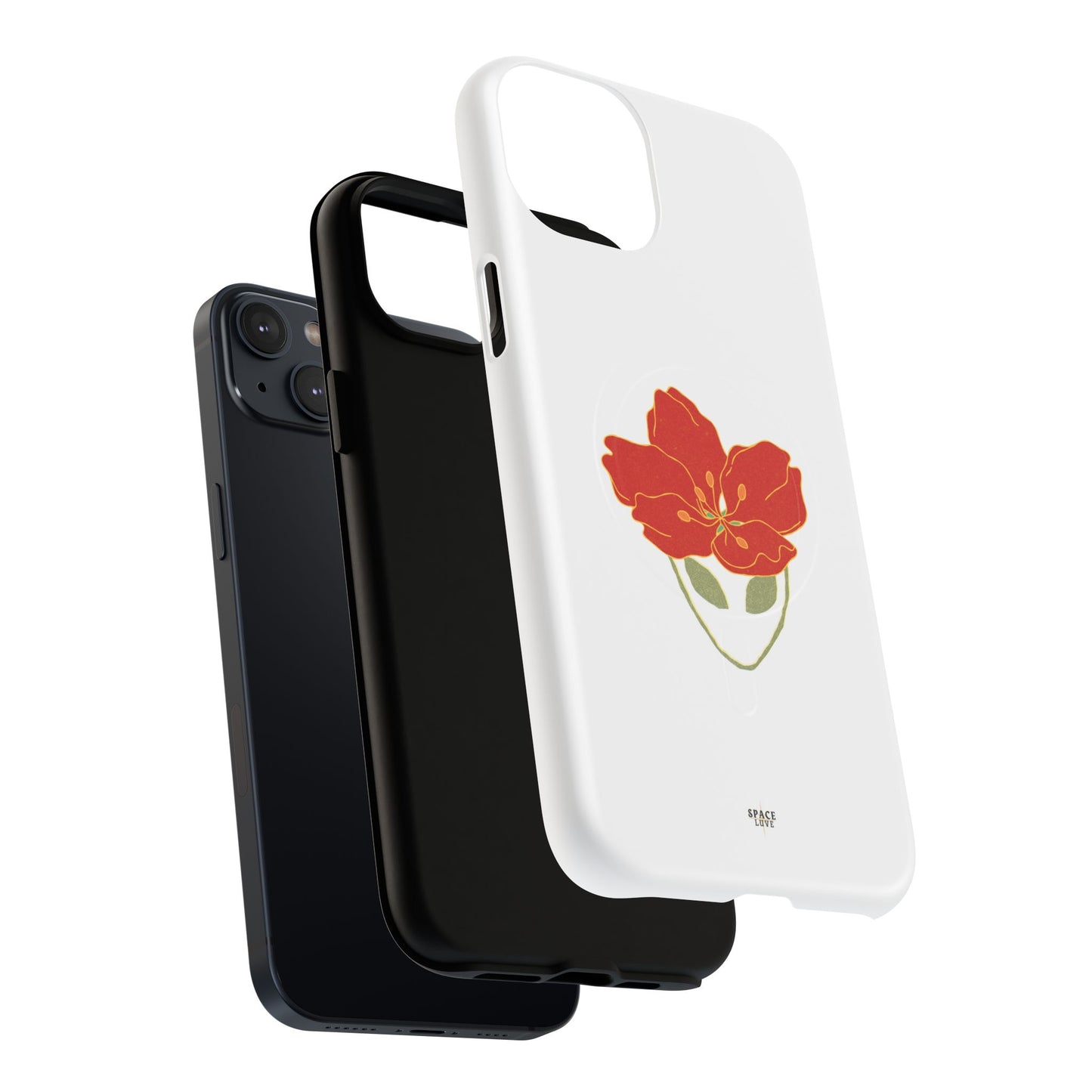 Floral Alien Phone Case | Tough Magnetic Cases | Unique Phone Accessory, Stylish Gift for Teenagers, Floral Design, Alien Lovers