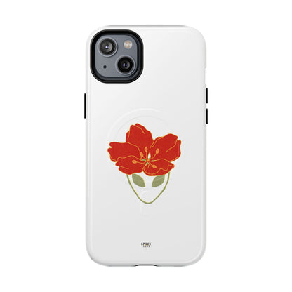 Floral Alien Phone Case | Tough Magnetic Cases | Unique Phone Accessory, Stylish Gift for Teenagers, Floral Design, Alien Lovers