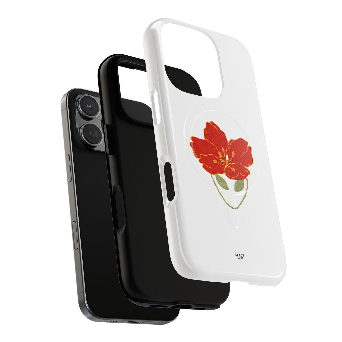 Floral Alien Phone Case | Tough Magnetic Cases | Unique Phone Accessory, Stylish Gift for Teenagers, Floral Design, Alien Lovers