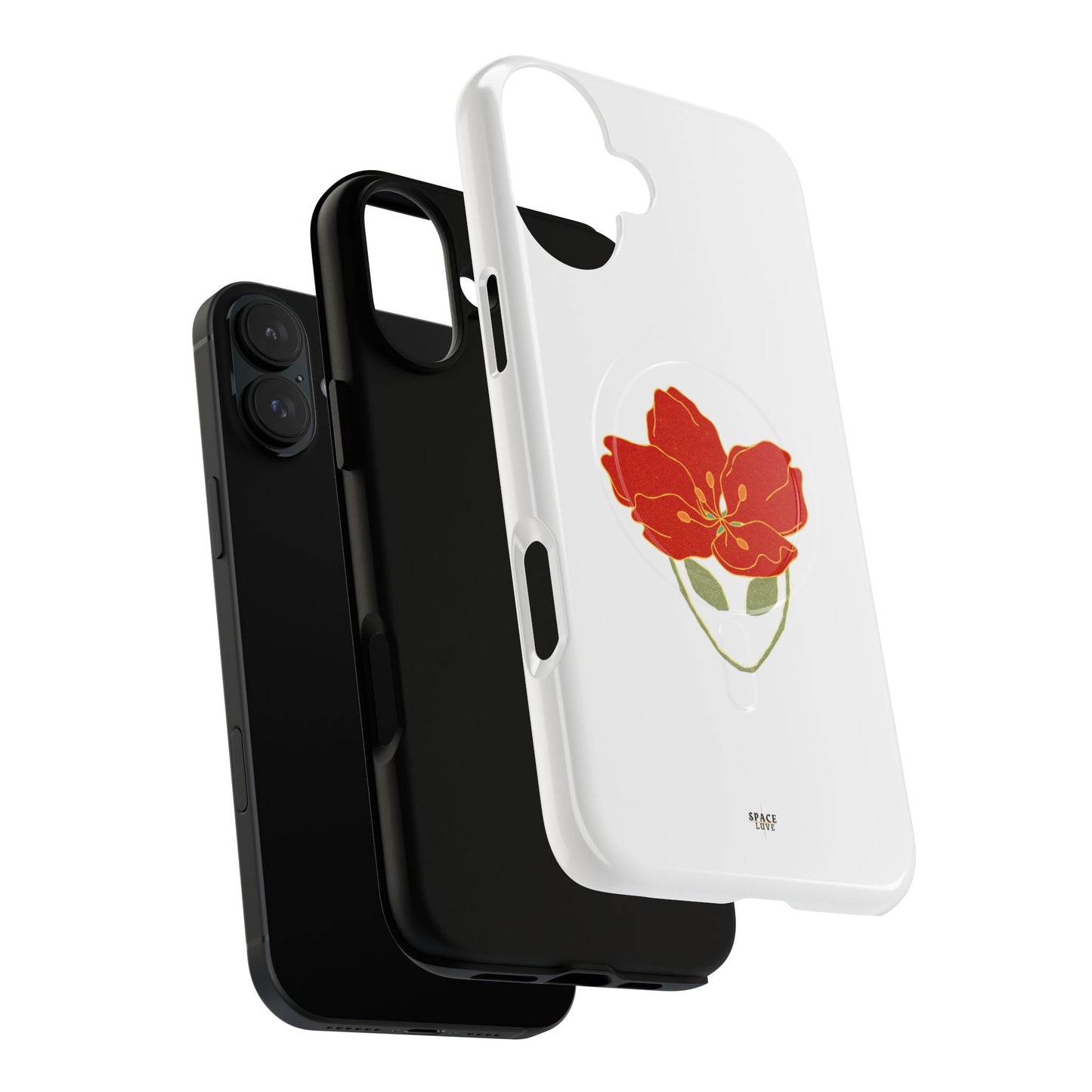 Floral Alien Phone Case | Tough Magnetic Cases | Unique Phone Accessory, Stylish Gift for Teenagers, Floral Design, Alien Lovers