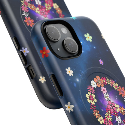 Peace Blossom Tough Magnetic Phone Case - Vibrant Floral Design