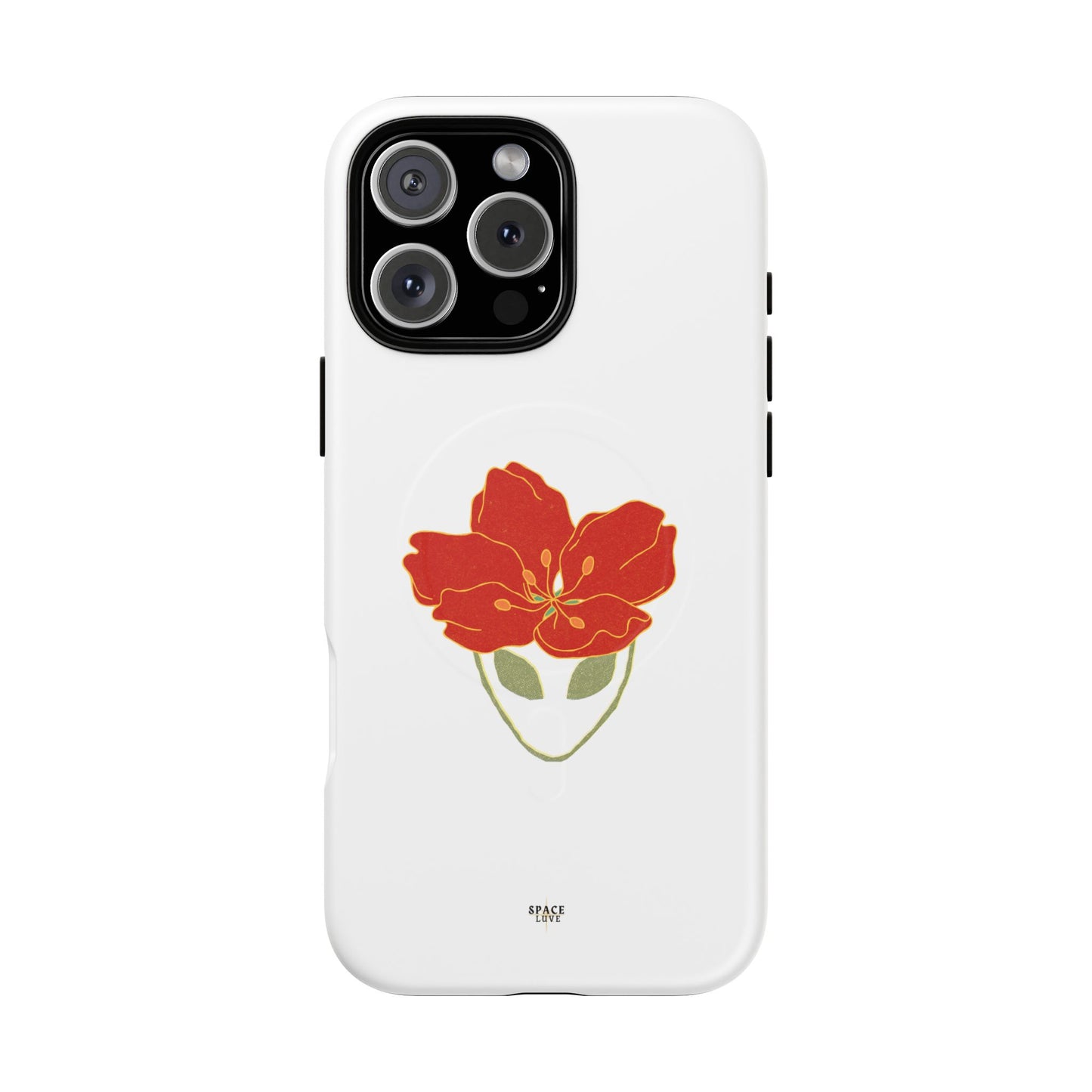 Floral Alien Phone Case | Tough Magnetic Cases | Unique Phone Accessory, Stylish Gift for Teenagers, Floral Design, Alien Lovers
