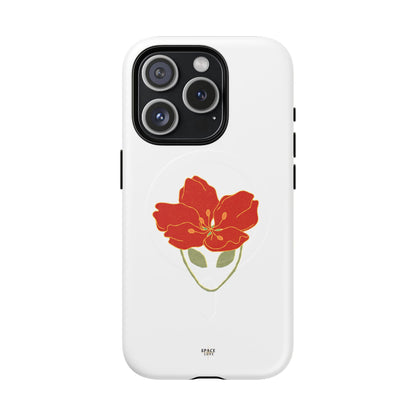Floral Alien Phone Case | Tough Magnetic Cases | Unique Phone Accessory, Stylish Gift for Teenagers, Floral Design, Alien Lovers