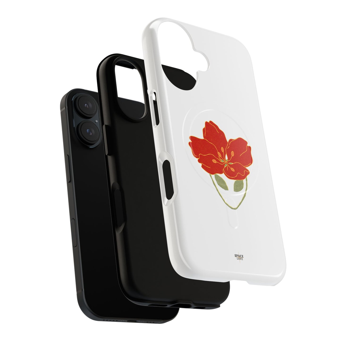Floral Alien Phone Case | Tough Magnetic Cases | Unique Phone Accessory, Stylish Gift for Teenagers, Floral Design, Alien Lovers