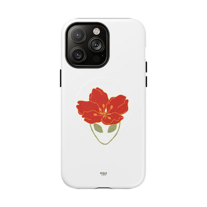Floral Alien Phone Case | Tough Magnetic Cases | Unique Phone Accessory, Stylish Gift for Teenagers, Floral Design, Alien Lovers