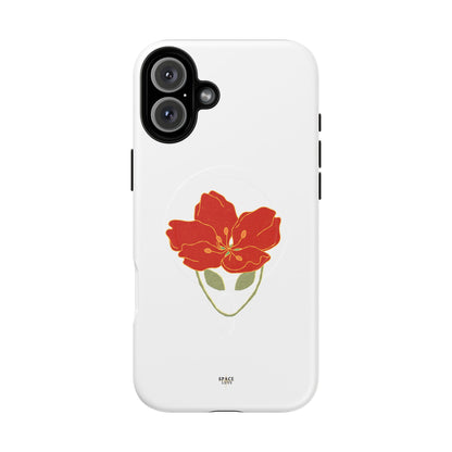 Floral Alien Phone Case | Tough Magnetic Cases | Unique Phone Accessory, Stylish Gift for Teenagers, Floral Design, Alien Lovers