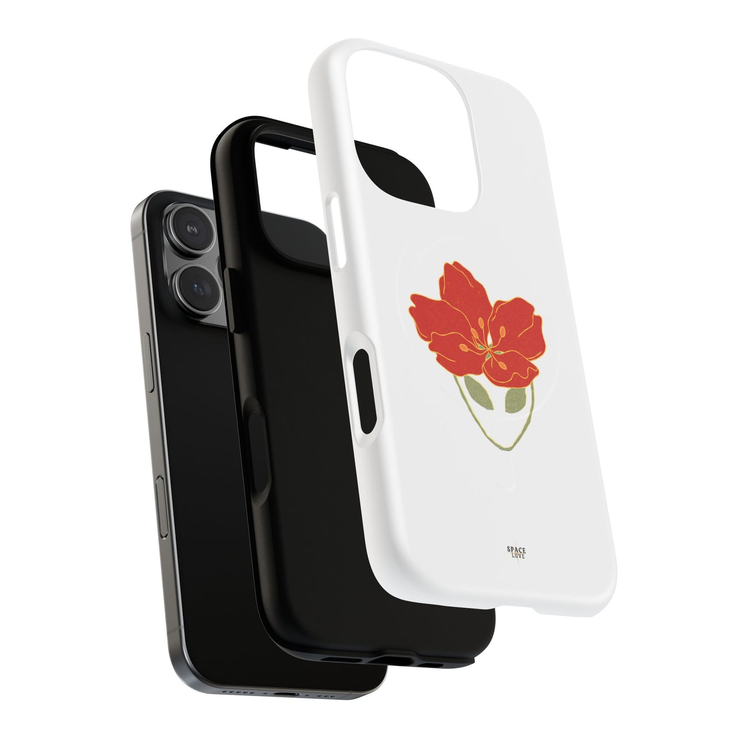 Floral Alien Phone Case | Tough Magnetic Cases | Unique Phone Accessory, Stylish Gift for Teenagers, Floral Design, Alien Lovers