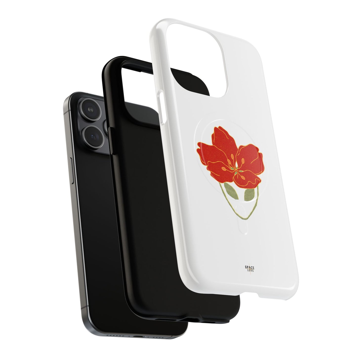 Floral Alien Phone Case | Tough Magnetic Cases | Unique Phone Accessory, Stylish Gift for Teenagers, Floral Design, Alien Lovers