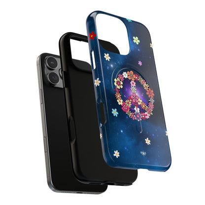 Peace Blossom Tough Magnetic Phone Case - Vibrant Floral Design