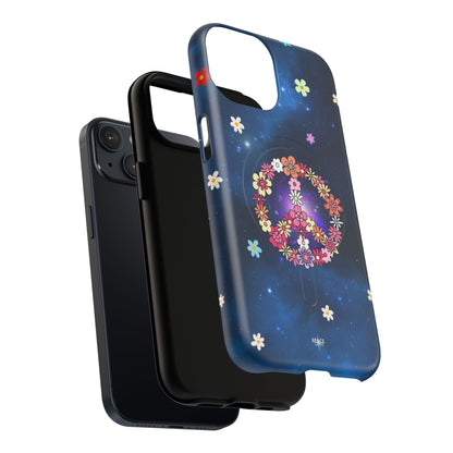 Peace Blossom Tough Magnetic Phone Case - Vibrant Floral Design