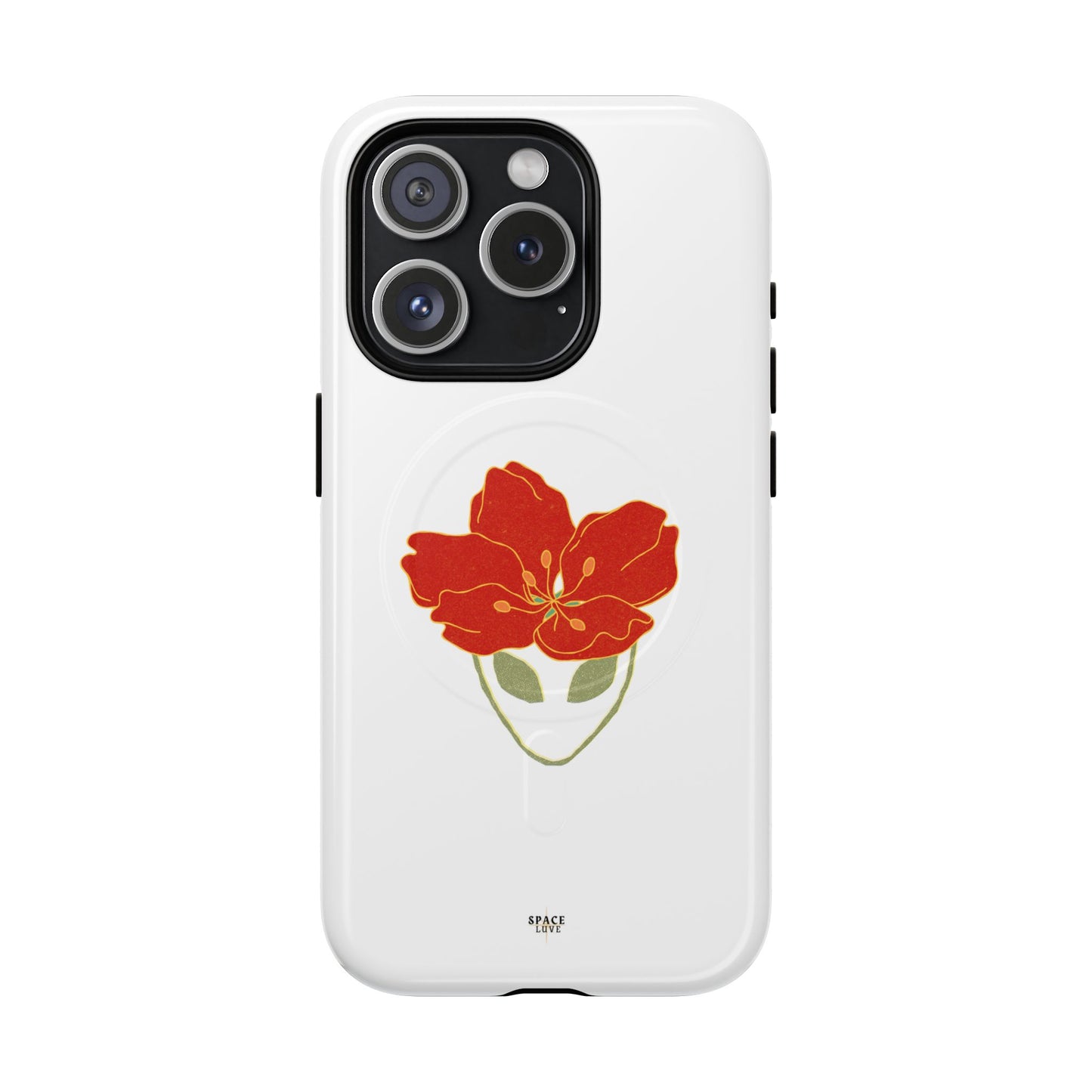 Floral Alien Phone Case | Tough Magnetic Cases | Unique Phone Accessory, Stylish Gift for Teenagers, Floral Design, Alien Lovers