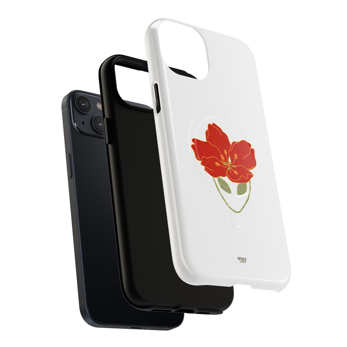 Floral Alien Phone Case | Tough Magnetic Cases | Unique Phone Accessory, Stylish Gift for Teenagers, Floral Design, Alien Lovers