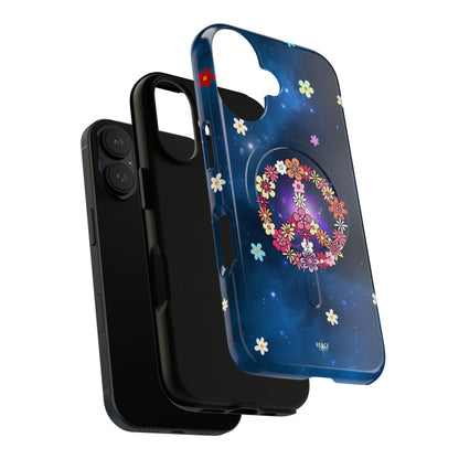 Peace Blossom Tough Magnetic Phone Case - Vibrant Floral Design