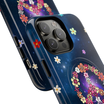 Peace Blossom Tough Magnetic Phone Case - Vibrant Floral Design
