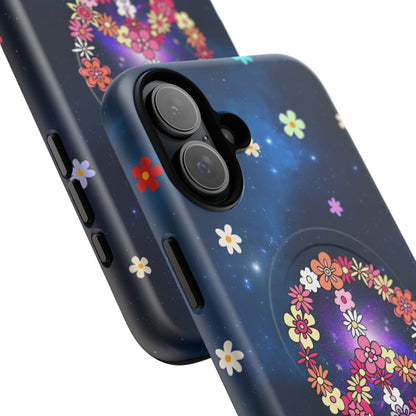 Peace Blossom Tough Magnetic Phone Case - Vibrant Floral Design