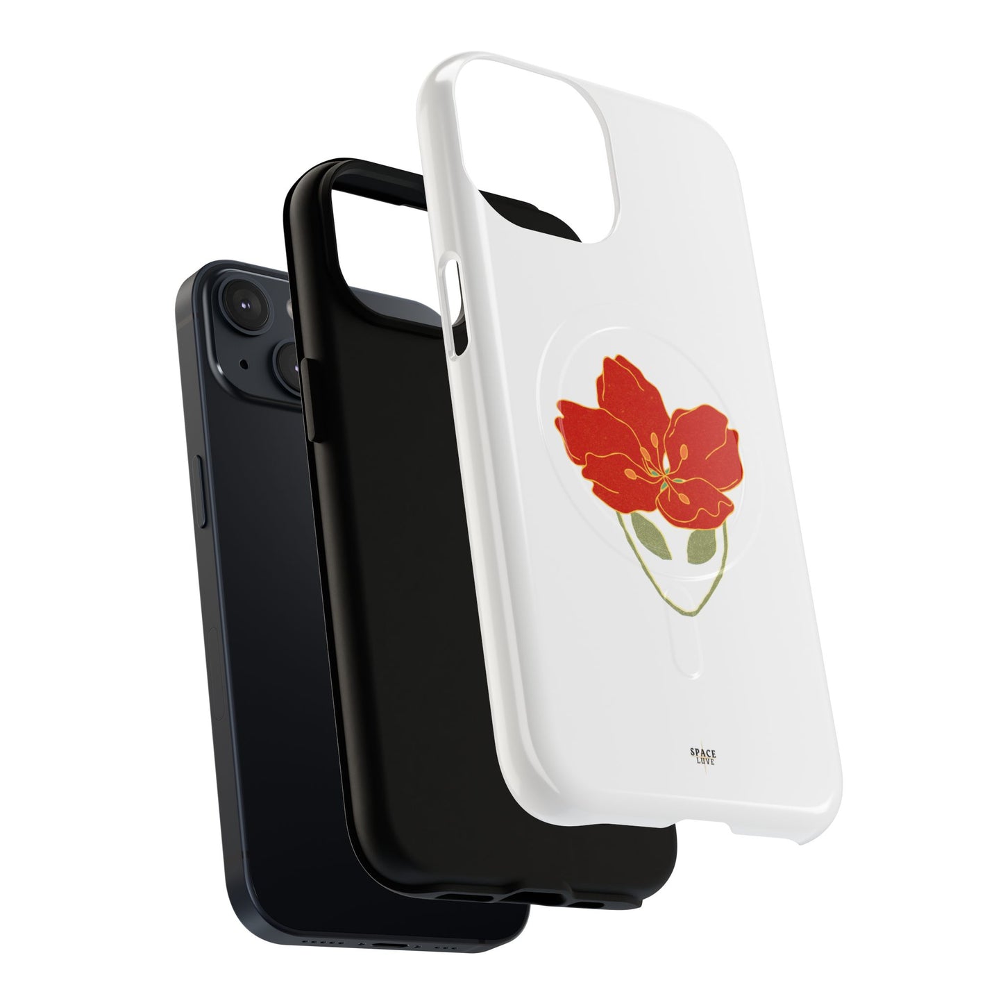 Floral Alien Phone Case | Tough Magnetic Cases | Unique Phone Accessory, Stylish Gift for Teenagers, Floral Design, Alien Lovers