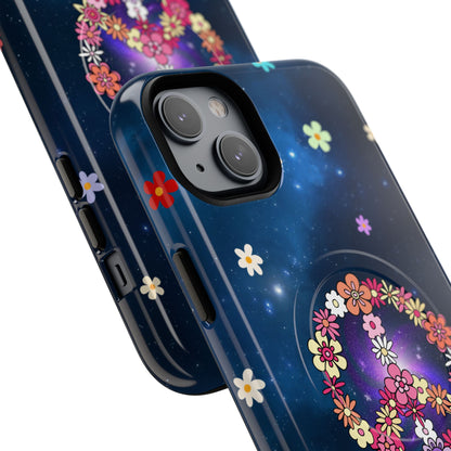 Peace Blossom Tough Magnetic Phone Case - Vibrant Floral Design