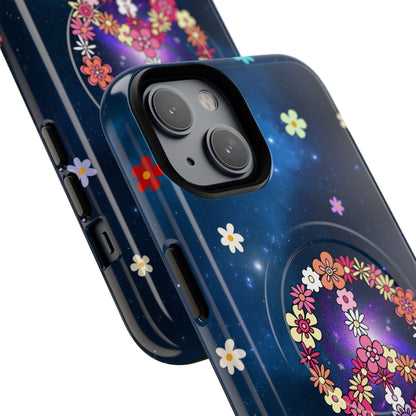 Peace Blossom Tough Magnetic Phone Case - Vibrant Floral Design