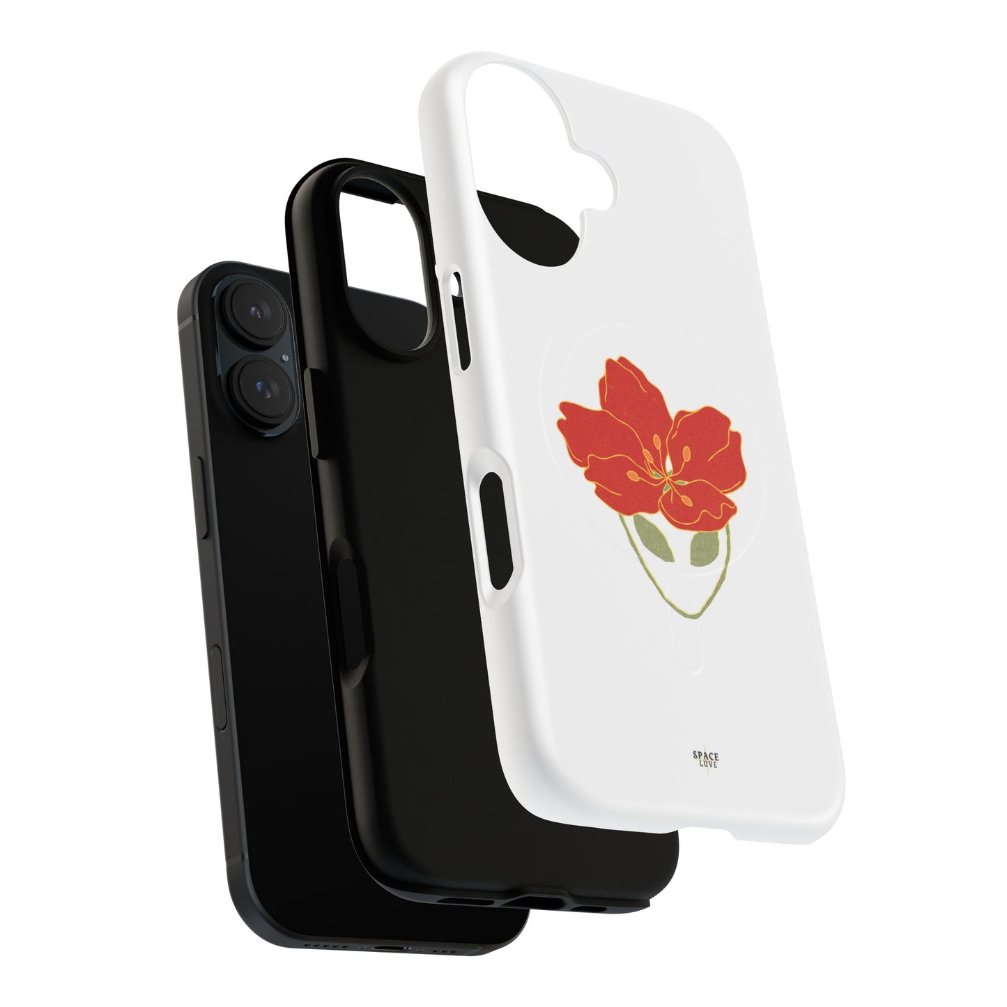 Floral Alien Phone Case | Tough Magnetic Cases | Unique Phone Accessory, Stylish Gift for Teenagers, Floral Design, Alien Lovers