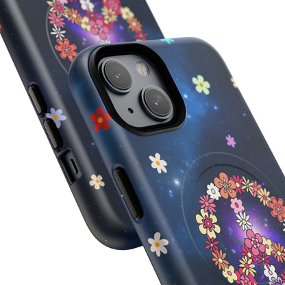 Peace Blossom Tough Magnetic Phone Case - Vibrant Floral Design