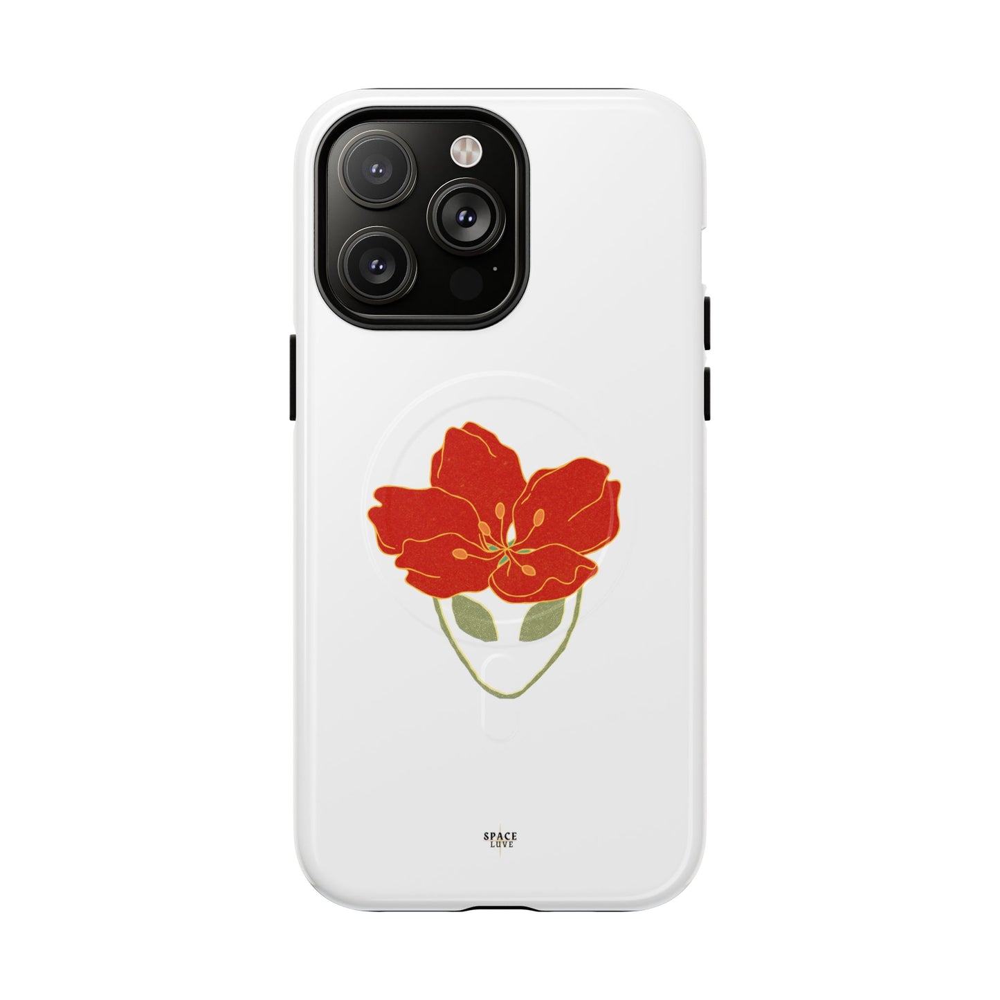 Floral Alien Phone Case | Tough Magnetic Cases | Unique Phone Accessory, Stylish Gift for Teenagers, Floral Design, Alien Lovers