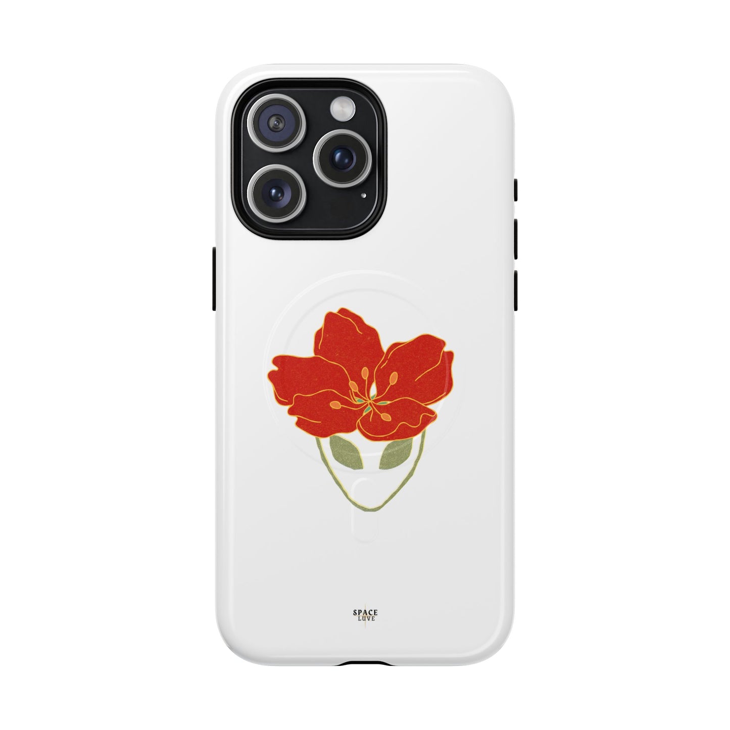 Floral Alien Phone Case | Tough Magnetic Cases | Unique Phone Accessory, Stylish Gift for Teenagers, Floral Design, Alien Lovers