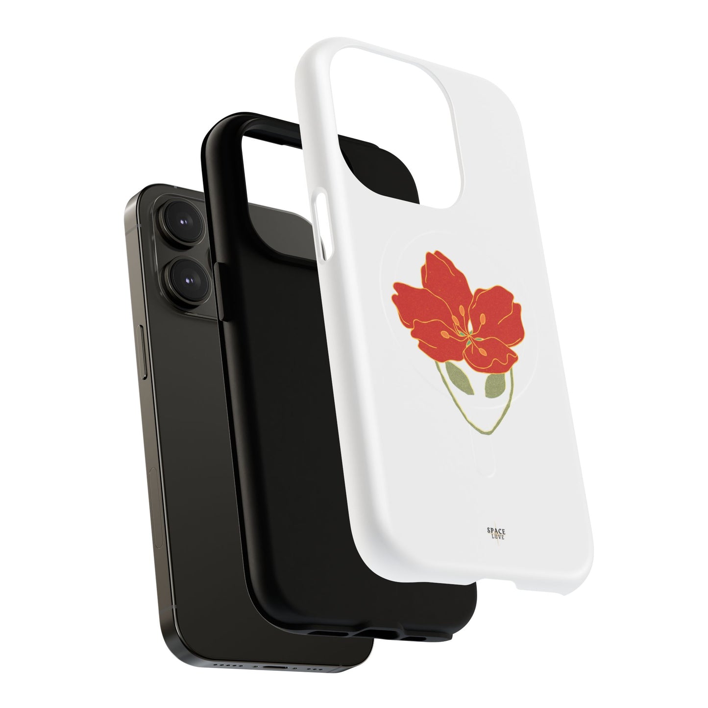 Floral Alien Phone Case | Tough Magnetic Cases | Unique Phone Accessory, Stylish Gift for Teenagers, Floral Design, Alien Lovers
