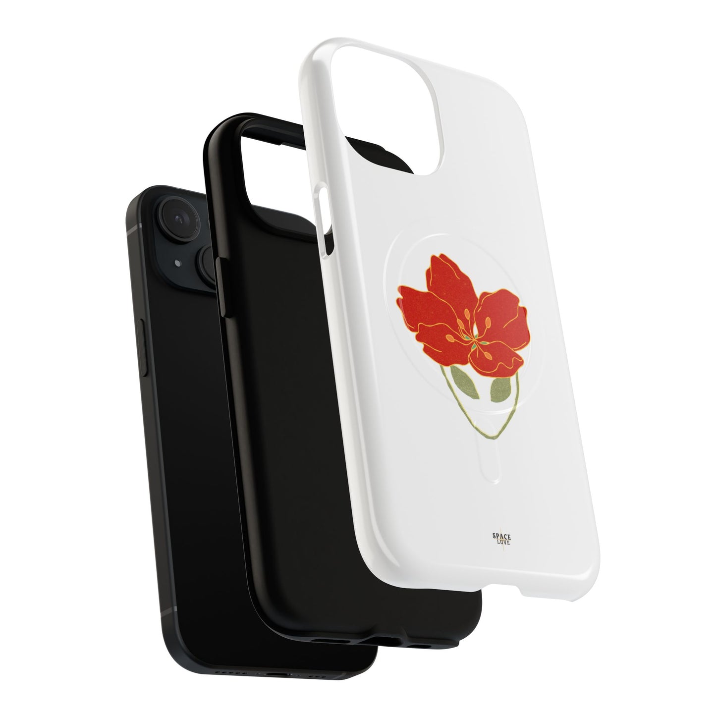 Floral Alien Phone Case | Tough Magnetic Cases | Unique Phone Accessory, Stylish Gift for Teenagers, Floral Design, Alien Lovers