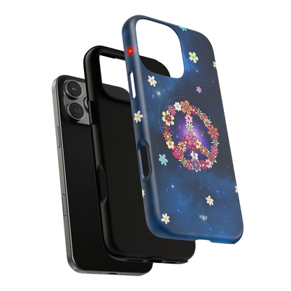 Peace Blossom Tough Magnetic Phone Case - Vibrant Floral Design